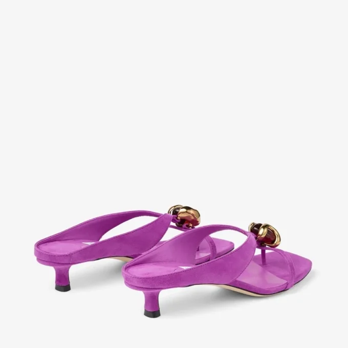 Emeri Stone 35 Violet Orchid en Dark Amber suède sandalen Emeri Stone 35 Violet Orchid en Dark Amber suède sandalen