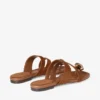 Emeri Stone platte sandalen van tan en amberkleurig suède Emeri Stone platte sandalen van tan en amberkleurig suède