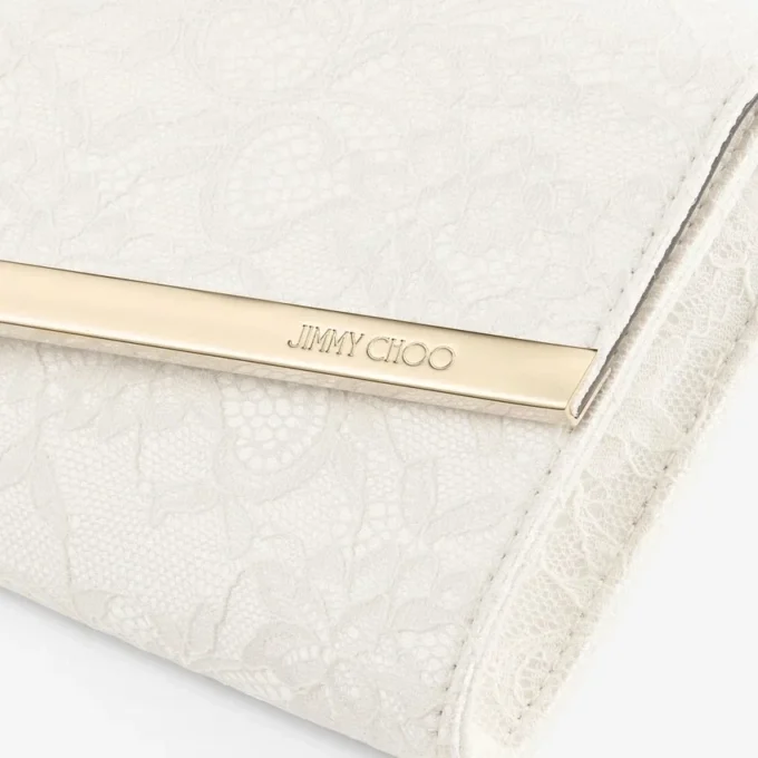 Emmie ivoorkleurige jimmy choo-kanten clutch Emmie ivoorkleurige jimmy choo-kanten clutch