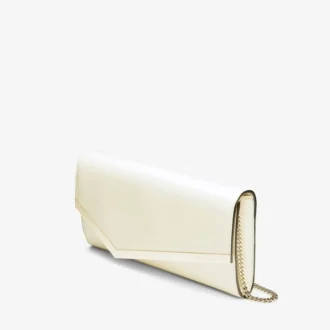 Emmie Latte lakleren clutch