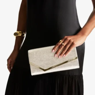 Emmie platina Ice Brilliance stoffen clutch