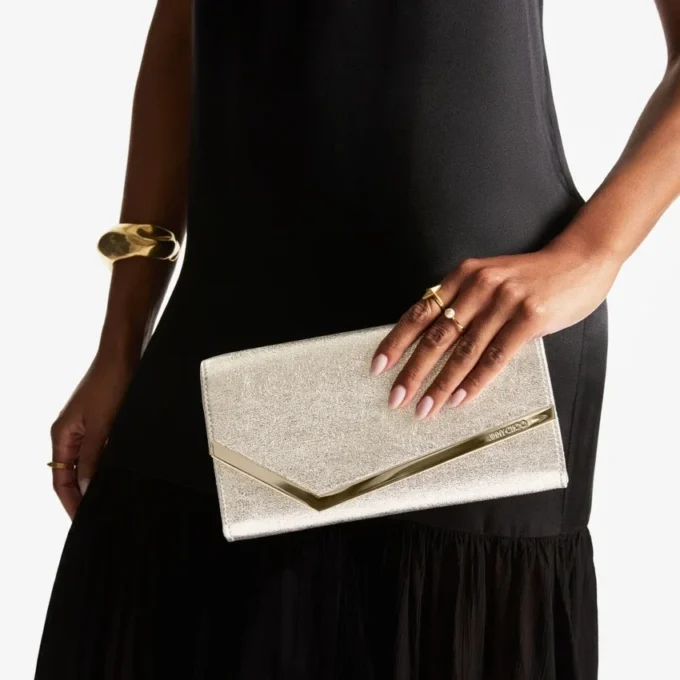 Emmie platina Ice Brilliance stoffen clutch Emmie platina Ice Brilliance stoffen clutch