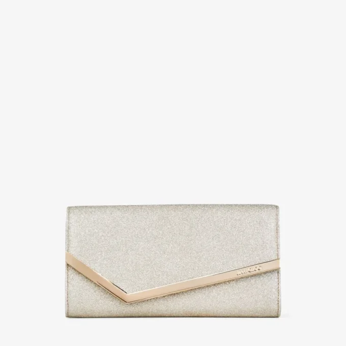 Emmie platina Ice Dusty glitter clutch