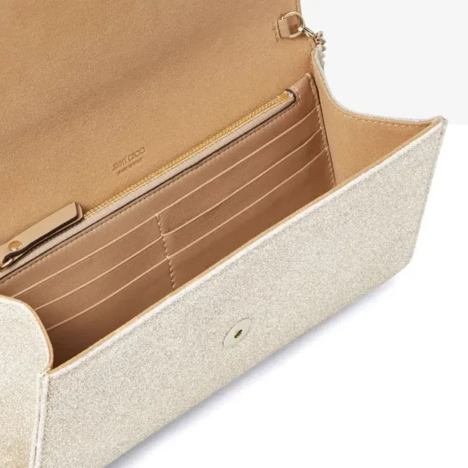 Emmie platina Ice Dusty glitter clutch