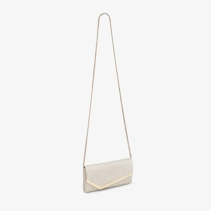 Emmie platina Ice Dusty glitter clutch