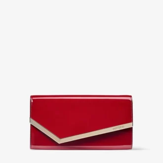 Emmie Ruby Red lakleren clutch