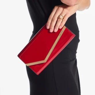 Emmie Ruby Red lakleren clutch