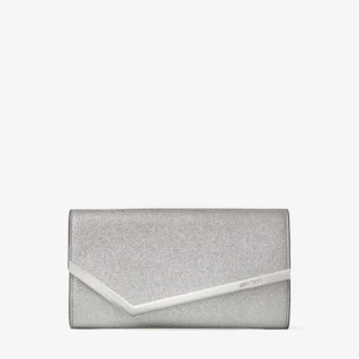 Emmie zilveren clutch van fijn glitterleer