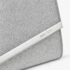 Emmie zilveren clutch van fijn glitterleer