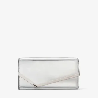 Emmie zilveren spiegelstof clutch