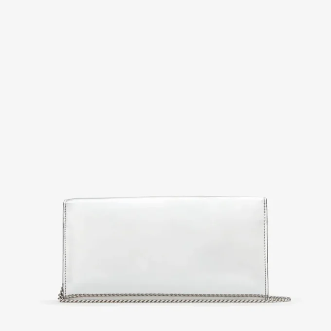Emmie zilveren spiegelstof clutch