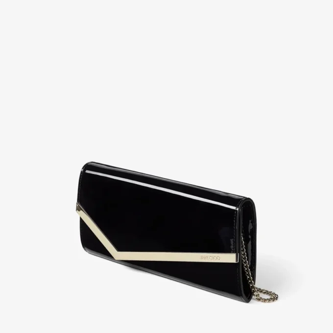 Emmie zwarte lakleren clutch