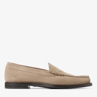 Ethan Loafer Loafer van steenkleurig fluweelsuède