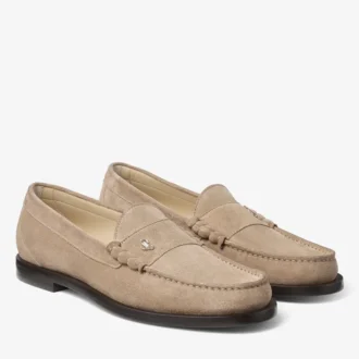Ethan Loafer Loafer van steenkleurig fluweelsuède