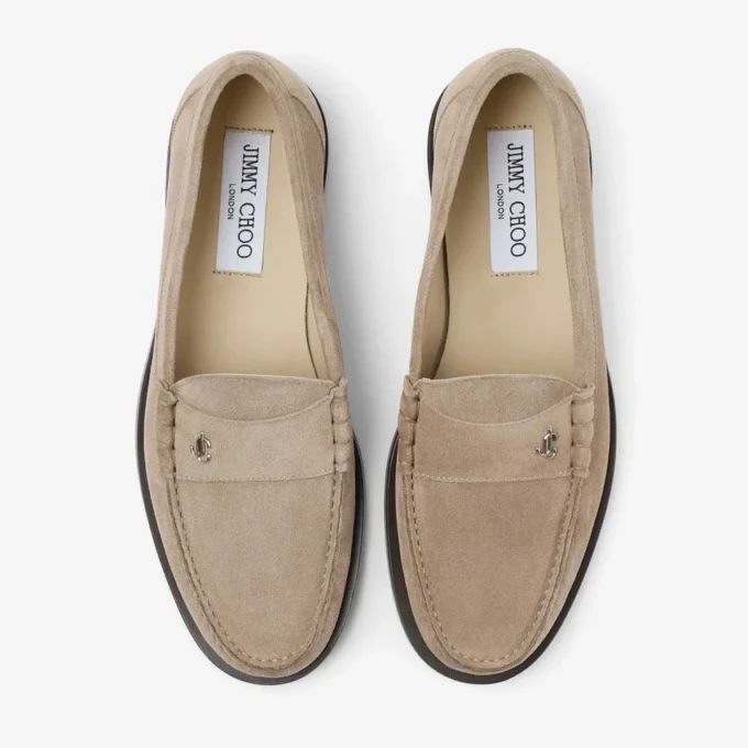 Ethan Loafer Loafer van steenkleurig fluweelsuède Ethan Loafer Loafer van steenkleurig fluweelsuède