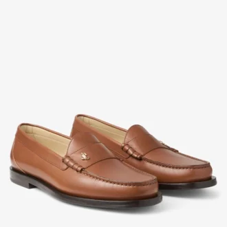 Ethan Loafer Tan Loafer van mat geborsteld leer