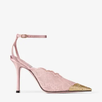 Faiz 100 Rose jimmy choo-kanten pumps met metalen kanten details