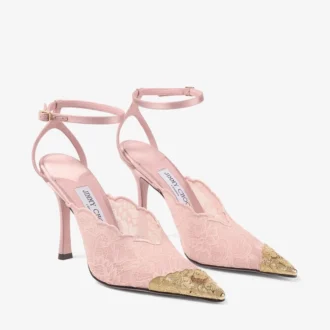 Faiz 100 Rose jimmy choo-kanten pumps met metalen kanten details