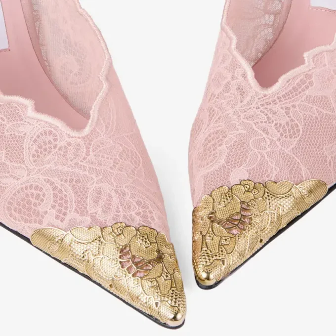 Faiz 100 Rose jimmy choo-kanten pumps met metalen kanten details Faiz 100 Rose jimmy choo-kanten pumps met metalen kanten details