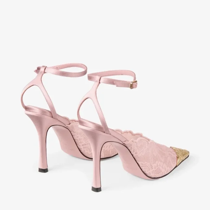 Faiz 100 Rose jimmy choo-kanten pumps met metalen kanten details Faiz 100 Rose jimmy choo-kanten pumps met metalen kanten details
