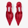 Faya 95 Ruby Red Satin and Grosgrain Slingbacks Faya 95 Ruby Red Satin and Grosgrain Slingbacks