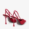 Faya 95 Ruby Red Satin and Grosgrain Slingbacks Faya 95 Ruby Red Satin and Grosgrain Slingbacks