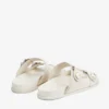 Fayence-sandaal Latte-leren platte sandalen met parelversiering Fayence-sandaal Latte-leren platte sandalen met parelversiering