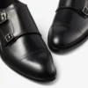Finnion Monkstrap Zwarte Monkstrap-schoenen van geborsteld leer Finnion Monkstrap Zwarte Monkstrap-schoenen van geborsteld leer