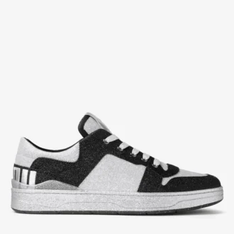 Florent M zwarte sneakers van glitterstof