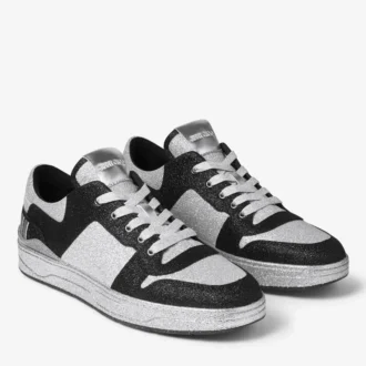 Florent M zwarte sneakers van glitterstof