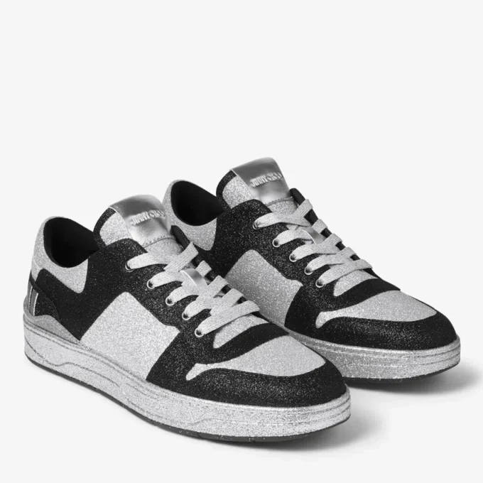 Florent M zwarte sneakers van glitterstof Florent M zwarte sneakers van glitterstof