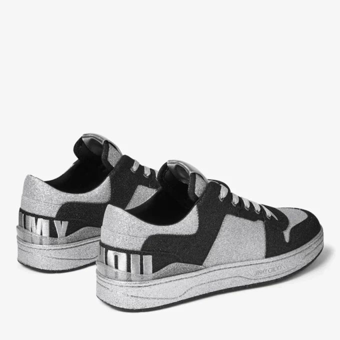 Florent M zwarte sneakers van glitterstof Florent M zwarte sneakers van glitterstof