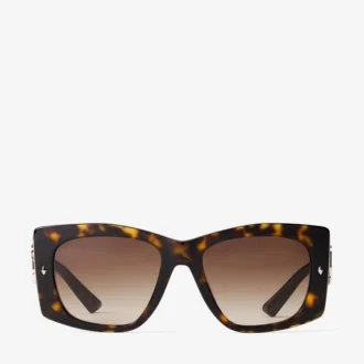 Gabi Havana en Gradient Brown Acetaat Butterfly Zonnebril