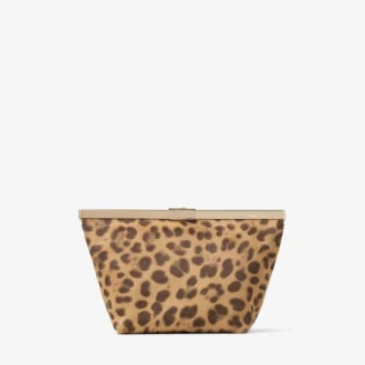 Ganache natuurlijke ponyclutch met luipaardprint