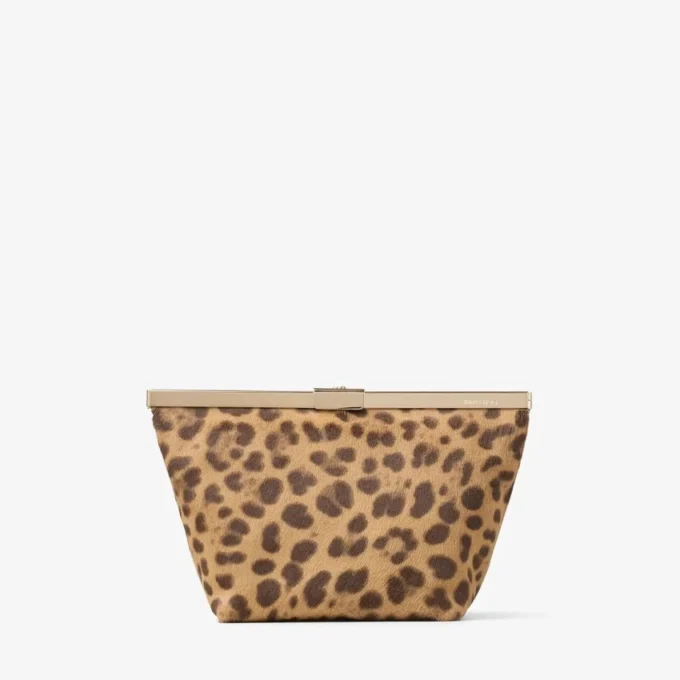 Ganache natuurlijke ponyclutch met luipaardprint Ganache natuurlijke ponyclutch met luipaardprint