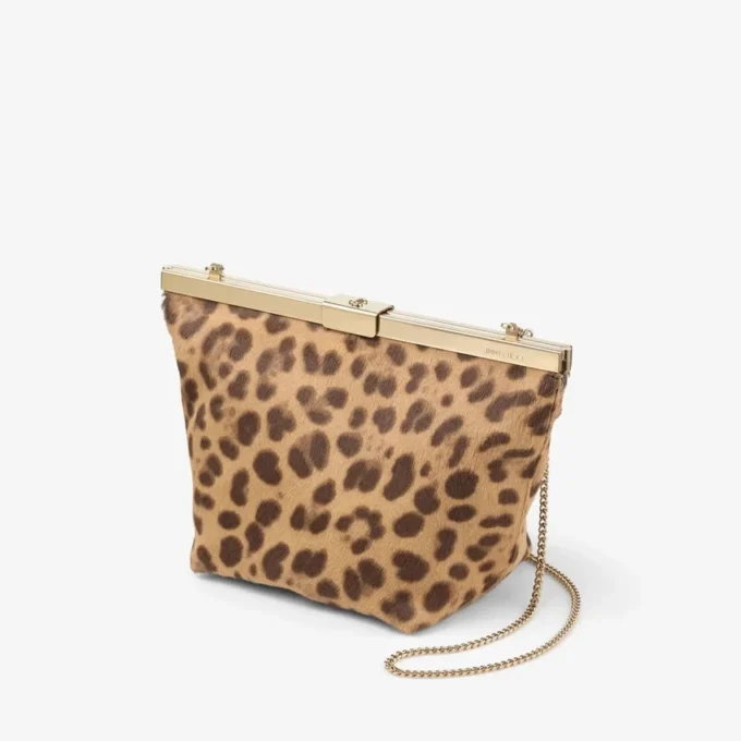 Ganache natuurlijke ponyclutch met luipaardprint Ganache natuurlijke ponyclutch met luipaardprint
