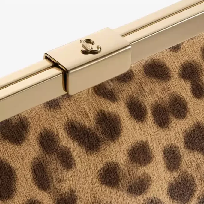 Ganache natuurlijke ponyclutch met luipaardprint Ganache natuurlijke ponyclutch met luipaardprint