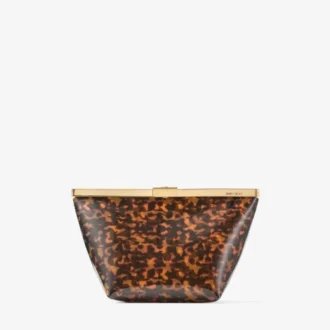 Ganache transparante schildpadkleurige clutch