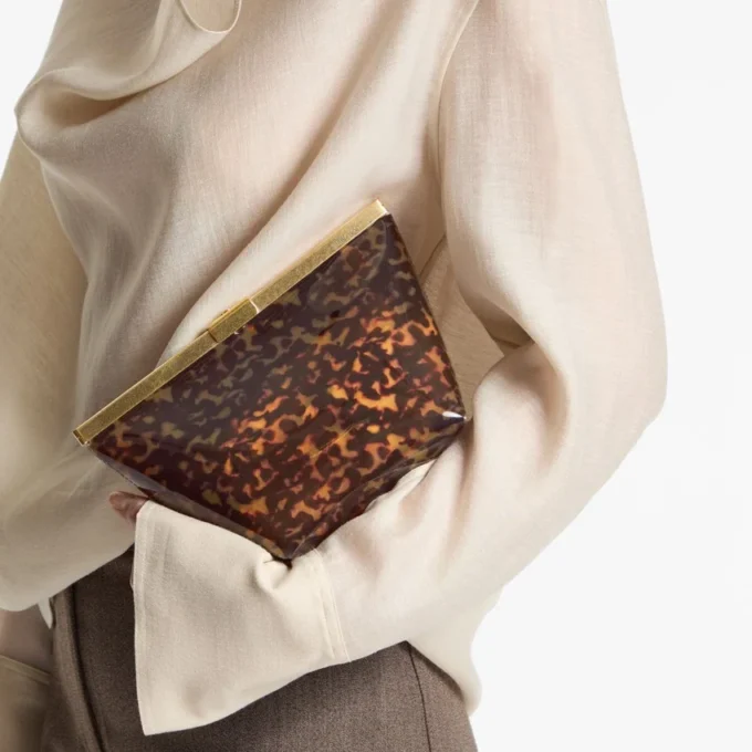 Ganache transparante schildpadkleurige clutch Ganache transparante schildpadkleurige clutch