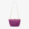 Ganache Violet Orchid satijnen clutch met bloembladborduursel Ganache Violet Orchid satijnen clutch met bloembladborduursel