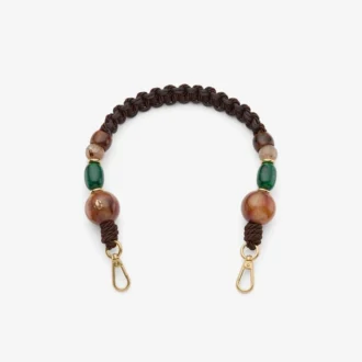 Gevlochten riem Bruine, veelkleurige gevlochten touwriem met kralen Gevlochten riem Bruine, veelkleurige gevlochten touwriem met kralen
