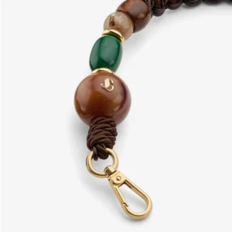 Gevlochten riem Bruine, veelkleurige gevlochten touwriem met kralen Gevlochten riem Bruine, veelkleurige gevlochten touwriem met kralen