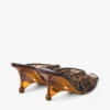 Glace Mule 80 Amber en bruin gemengde TPU-sandalen in schildpadmotief met plexiglas sleehak Glace Mule 80 Amber en bruin gemengde TPU-sandalen in schildpadmotief met plexiglas sleehak