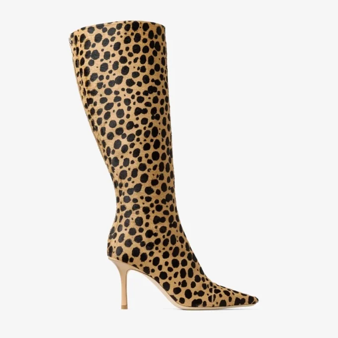 Gloria kniehoge laars 85 Kniehoge laarzen van natuurlijk ponyleer met cheetahprint Gloria kniehoge laars 85 Kniehoge laarzen van natuurlijk ponyleer met cheetahprint