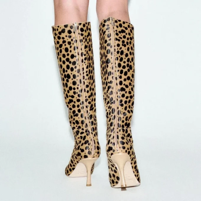 Gloria kniehoge laars 85 Kniehoge laarzen van natuurlijk ponyleer met cheetahprint Gloria kniehoge laars 85 Kniehoge laarzen van natuurlijk ponyleer met cheetahprint