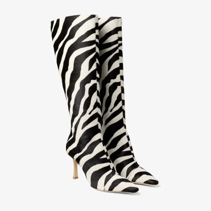 Gloria kniehoge laars 85 Natuurlijke zebraprint ponyleer kniehoge laarzen Gloria kniehoge laars 85 Natuurlijke zebraprint ponyleer kniehoge laarzen