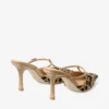 Gloria Mule 85 Mules van natuurgroen ponyleer met cheetahprint Gloria Mule 85 Mules van natuurgroen ponyleer met cheetahprint
