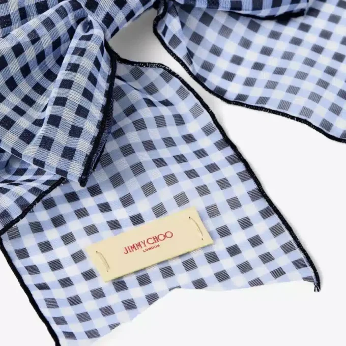 Haarspeld met strik Marine Mix mini-gingham organza haarspeld met strik