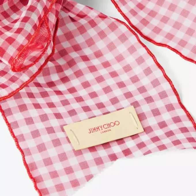 Haarspeld met strik Ruby Red Mix Mini Gingham Organza Haarspeld met strik