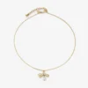 Hanger met lint Gouden metalen hanger met lint en parel